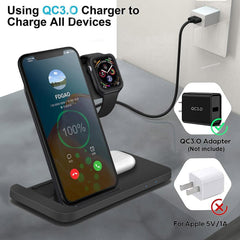 3in1 Wireless Fast Charger Dock Station - Uluu Rush