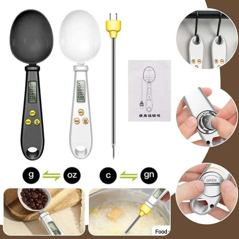 2-in-1 Digital Kitchen Spoon Scale with LCD Display