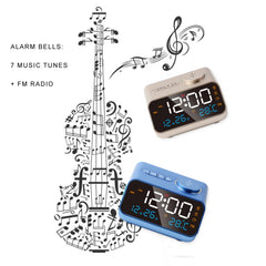 Modern FM Radio LED Alarm Clock for Bedside Wake Up