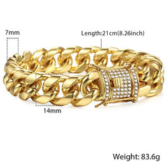 Miami Gold Curb Cuban Bracelet - Uluu Rush