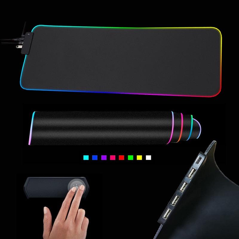 RGB Mouse Pad with Cable - Uluu Rush