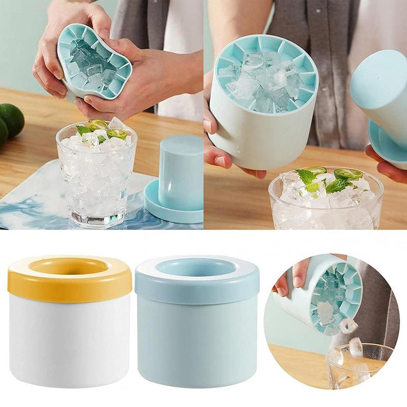 Silicone Cylinder Portable Ice Maker Bucket - Uluu Rush